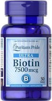 Биотин, Biotin, Puritan's Pride, 7500 мкг, 50 таблеток