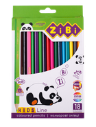 Набор цветных карандашей Zibi Kids Line 18 шт трехгранные (ZB.2415)