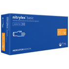 Рукавички нітрилові MERCATOR Nitrylex Basic BLUE неопудрені, розмір XS, 100 шт