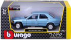 Model samochodu Bburago Mercedes-Benz 190E 1987 Niebieski 1:24 (4893993211036)