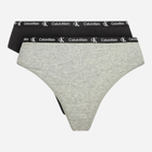 Zestaw damskich majtek typu figi 2 szt Calvin Klein Underwear 000QD3991E-BGH M Szary/Czarny (8720107311084)