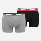 Набір трусів-боксерів чоловічих 2 шт Levi's Logo Boxer Brief Organic Co 2P 7012239080030 S Чорний/Сірий (8720245438179)