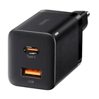Мережевий зарядний пристрій Baseus 30W Super Si Pro Quick Charger QC3.0+PD3.0 30W USB+Type-C 3A Чорний