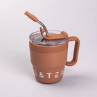 Термочашка Coffee & Tea з трубочкою, коричнева, Аксесуар для напоїв, Зберігає тепло та холод