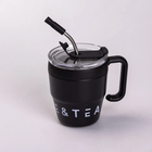 Термочашка Coffee & Tea з трубочкою, чорна, Аксесуар для напоїв, Зберігає тепло та холод