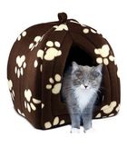 М'який флісовий будиночок для собак та кішок Pet Hut White домашня будка – лежанка для тварин, будиночок вихованця