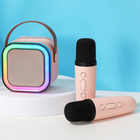 Портативная Bluetooth колонка K12 + 2 микрофона Pink