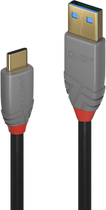 Кабель Lindy Anthra Line 24 pin USB-C to USB Type A 1 м Grey (4002888369114)