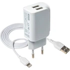 Мережевий зарядний пристрій XO L35D 2.1A/2USB + Lightning White 59445