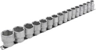 Набор головок Rock Force 1/2" 6-гранные 10-32 мм на планке 16 предметов (RF-4161-5)