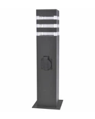 Вуличний світильник стовпчик з розеткою Goldlux 327970 Teksas E27 1x20W IP44 Gr (094432)