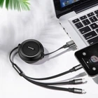 Кабель потрійний рулетка Baseus Golden Loop Three-in-One CAMLT-JH01