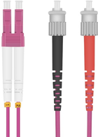 Patchcord światłowodowy Helos LC/ST Duplex 50/125µm OM4 10 m Violet (4005938264339)