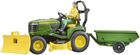 Zestaw Bruder John Deere Lawn Tractor with trailer and gardener (4001702621049) (955555908011008) - Outlet