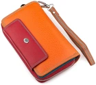 Женский кошелек ST Leather из натуральной кожи красный большой на молнии для карт и кнопке для паспорта и прав 56422