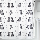 Шторка для ванной и душа Spirella Kitty Paw 180x200 см, полиэстер (10.19180)