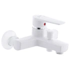 Смеситель для ванны PLAMIX Leo-009 White (без шланга и воронки) (PM0555)