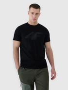 T-shirt męski bawełniany 4F 4FWMM00TTSHM2257-20S M Czarny (5905700343615)