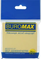 Набор бумаги для заметок с клейким слоем Buromax 76х76 мм 12 блоков по 100 листов Желтый (BM.2312-01)