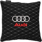 Подушка EVAtech 30 х 30 см Audi Чорна з білою ниткою (SPSALMRBWV003)