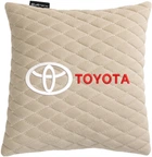 Подушка EVAtech 30 х 30 см Toyota Бежева з бежевою ниткою (SPSALMRIIV031)