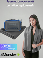 Рушник спортивний антибактеріальний ANTIBACTERIAL TOWEL 4Monster T-ECT-50 сірий