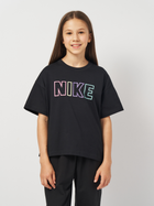 Koszulka dziewczęca bawełniana Nike Sportswear Essential FZ5561-010 XS (122-128 cm) Czarna