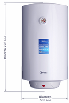 Бойлер Водонагрівач 50 літрів Midea D50-15F1 (D) сухий тен