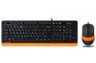 Комплект клавиатура+мышка A4Tech F1010 (Orange) Fstyler, проводной, USB, черный+оранжевый цвет