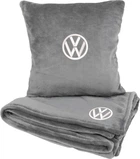 Подушка и плед в авто EVAtech из махры M для Volkswagen серые (MBLMPSMGV032)