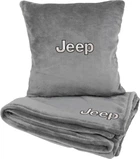 Подушка та плед в авто EVAtech із махри S для Jeep сірі (MBLMPSSGV014)
