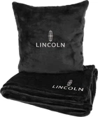 Подушка та плед в авто EVAtech із махри M для Lincoln чорні (MBLMPSMBV069)