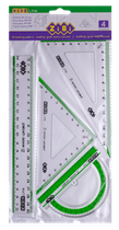 Набір лінійок 20см ZiBi 5680-15 (4пр.) з салатовою смужкою /ZB.5680-15/