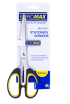 Ножиці BUROMAX 4521 21см суцільнометалевi, ручки з гумовими вставками (12) /BM.4521/