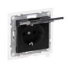 Розетка Legrand SUNO 2К+З IP44 16А 250В с крышкой, автоматические клеммы Черная (721423)