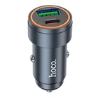 Зарядний автомобільний Hoco Z57A USB/Type-C PD30W+QC3.0 швидка зарядка для телефону Samsung/Xiaomi/Huawei/Meizu/iPhone/iPad/iPod Сірий