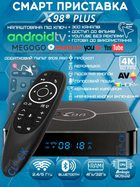 Смарт ТВ-приставка X98 Plus 4/32Гб Android TV 11 Amlogic 905W2 Аеропульт G10s Pro з підсвіткою клавіш, мікрофоном і голосовим пошуком + промокоди на телебачення (X98 Plus 4/32+G10s Pro 370728732)