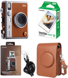 Набор Fujifilm INSTAX MINI EVO Hybrid Brown Фотокамера моментальной печати / Картридж 10 фото / Чехол коричневый + Подарочная упаковка