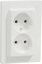 Розетка подвійна Schneider Electric Asfora 220 В без заземлення Біла (EPH9700121)