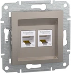 Розетка двойная компьютерная Schneider Electric Asfora RJ45 5 категория UTP Бронзовая (EPH4400169)
