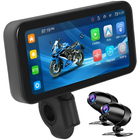 Монітор для мотоцикла з відеореєстратором та двома камерами Podofo A3660, з Bluetooth, Wi-Fi, Apple CarPlay\Android Auto, GPS, чорний (1161)