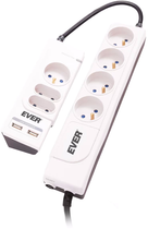 Мережевий фільтр Ever Office Plus 7 розеток 2 USB-A 3 м White (T/LZ06-OFP018/0000)