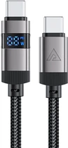 Кабель Acefast C15-03 USB-C to USB-C zinc alloy digital display braided charging data cable Black (6974316283720)