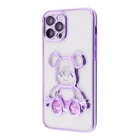 Чохол силіконовий "Ведмедик" WAVE Shining Bear Case для Apple iPhone 12 Pro Max dark purple
