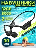 Водонепроницаемые наушники Langsdom BE17 Open Ear Sport с костной проводимостью для плавания и бассейна и встроенной памятью 32Gb