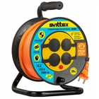 Удлинитель SVITTEX IP44 на катушке 25м с сечением провода 2х1,5 мм² и термозащитой