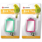 Игрушка для попугаев прямоугольное зеркало с колокольчиком Flamingo Mirror Straight+Bell (100290)