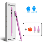 Универсальный цифровой стилус DrawPen Active Pro сиреневый с дисплеем для iPhone, iPad и Android + 2 сменных наконечника в подарок (170724)