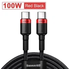 Кабель для быстрой зарядки Baseus 100W|5A Cafule PD2.0 flash charging USB Type-C-Type-C 2м CATKLF-H91 Red Black