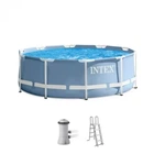 Круглый бассейн каркасный Intex 26718 с фильтром и лестницей 366х122 см на 10685 л Голубой